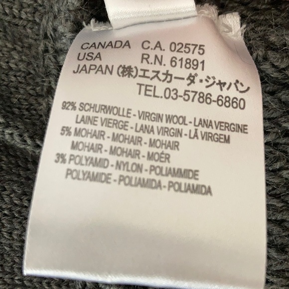 Escada 34 U.S. S Wool Mohair Gray Sweater Jacket - Picture 9 of 11